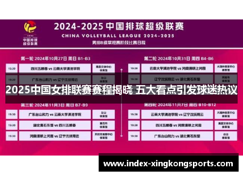 2025中国女排联赛赛程揭晓 五大看点引发球迷热议