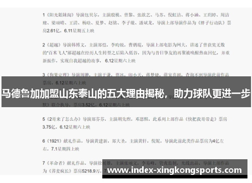 马德鲁加加盟山东泰山的五大理由揭秘，助力球队更进一步